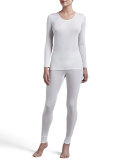 Silk Long-Sleeve Shirt, Pale Cream
