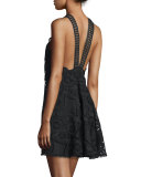 Iva Sleeveless Lace Dress, Black