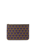 Iphis-Print Zip-Top Pouch Bag, Black
