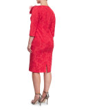 Dylan Sleeveless Floral Jacquard Sheath Dress, Plus Size