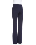 Milano Knit Flare-Leg Pants, Navy