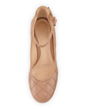 Greta Driver Mid Quilted Pump, Praline