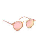 St. Louis Round Mirrored Sunglasses, Pink