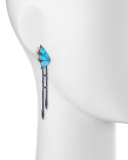 Fly By Night Opalescent Quartz Dagger Drop Earrings