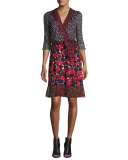Nieves Wrap Dress, Pirouette Dot Navy/Montage Rubiate