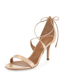 Linda Patent Leather Sandal, Nude