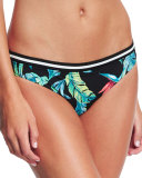 Jungle Out There Printed Swim Bottom, Black