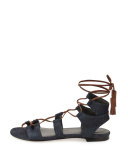 Romanflat Denim Flat Gladiator Sandal, Navy