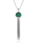 Osetra Large Tassel Necklace with Green Onyx