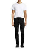 Essential Five-Pocket Stretch-Twill Pants, Black