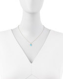Small Diamond & Turquoise Horn Necklace