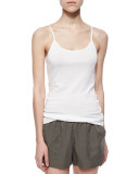 Coraline Slub-Knit Camisole, Porcelain
