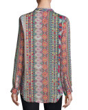 Rosetto Button-Front Printed Tunic