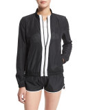 Mesh Training Jacket W/Contrast Stripe, Black/White