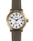 41mm Runwell Leather Watch, Gray