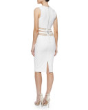 Otto Mesh-Trim Crop Top, Ivory