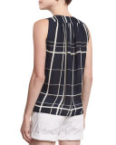 Lattice-Print Sleeveless Top