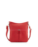 Le Foulonné Flat Crossbody Bag, Vermillion