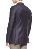 Check Two-Button Sport Coat, Navy/Camel