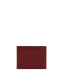 Colorblock Saffiano Card Case, Black/Red (Nero/Rubino)