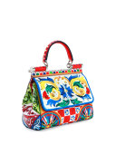 Sicily Small Maiolica-Print Satchel Bag, Multi