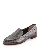 carmia pointed-toe leather loafer, anthracite