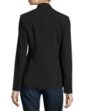 Coated Felt Zip-Front Dickey, Black