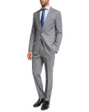 Mini-Check Wool Two-Piece Suit, Gray