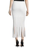 Cutout Car-Wash Hem Midi Skirt
