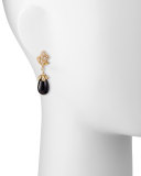 Sea Leaf Collection 18k Onyx Drop Earrings