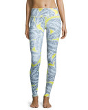 Airbrush Palm-Printed Sport Leggings
