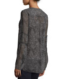 Kirk Lace-Yoke Silk Blouse, Black