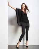 Burnout Velvet Poncho/Tunic, Plus Size 