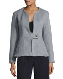Wool-Cashmere Coat w/Removable Fox Fur Collar