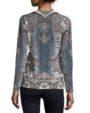 Superfine Bohemian Leopard Button-Front Cardigan