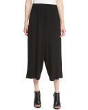 Cozy Jersey Wide-Leg Cropped Pants 
