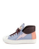 Cap-Toe High-Top Monster Sneaker, Lilac/Cotton Candy/Bordeaux