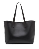 Soft Leather Shopper Tote Bag, Black (Nero)