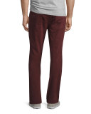 Luxe Performance: Straight-Leg Sateen Jeans, Chianti