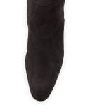 Suede Side-Zip Knee Boot, Gray