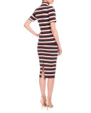 High-Waist Striped Pencil Skirt, Multi Colors
