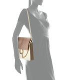 Faye Medium Python/Leather Shoulder Bag, Off White