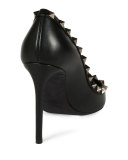 Rockstud Leather 100mm Pump, Black (Nero)