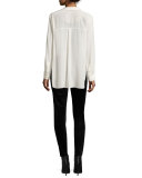 Long Essential Silk Crepe Shirt