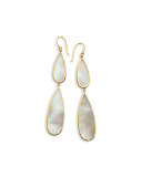 18K Rock Candy Double-Drop Mother-of-Pearl Earrings