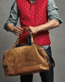 Chris Suede Overnight Duffel Bag, Sand
