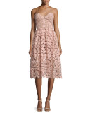 Azaelea Guipure-Lace Illusion Dress, Pink