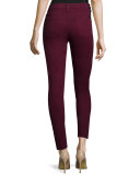 Sateen Skinny Jeans, Burgundy