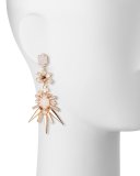 Isadora Crystal Statement Earrings, Ivory/Pink
