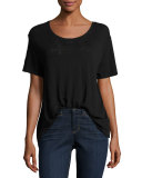 Slub Jersey Cotton Boyfriend Tee, Black